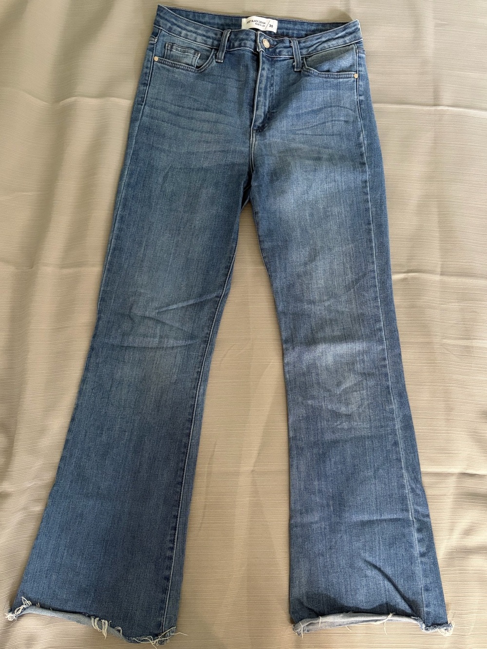 Just Black Mid Wash Flare Jeans in Blue